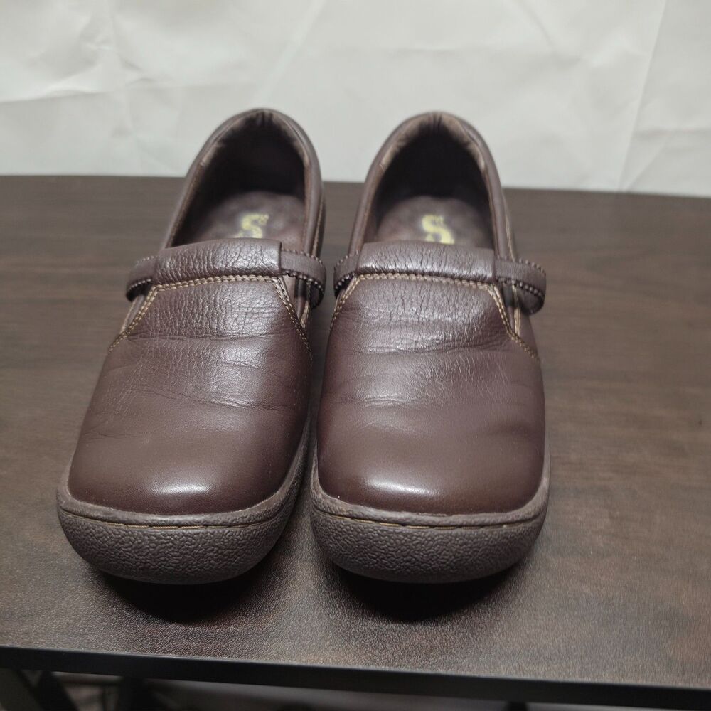 SoftWalk Leather Mary Jane Shoes Womens 10 Brown Comfort Work Slip On